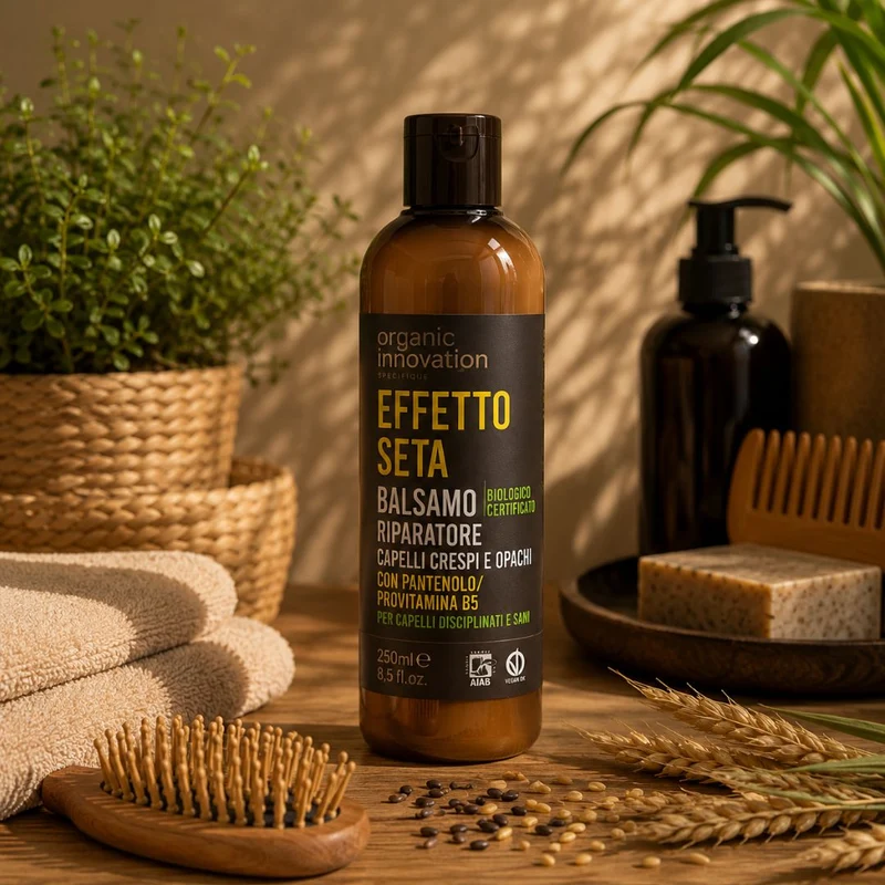 ORGANIC INNOVATION EFFETTO SETA BALSAMO RIPARATORE – Capelli Crespi e Opachi 250ml