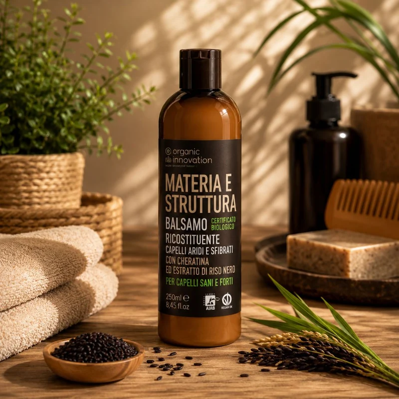 ORGANIC INNOVATION MATERIA E STRUTTURA BALSAMO RICOSTITUENTE – Capelli Aridi e Sfibrati 250ml
