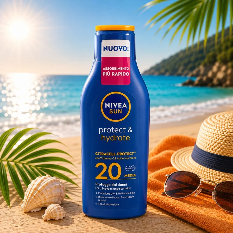 NIVEA SUN PROTECT & HYDRATE SPF 20 – Crema Solare Idratante 200ml