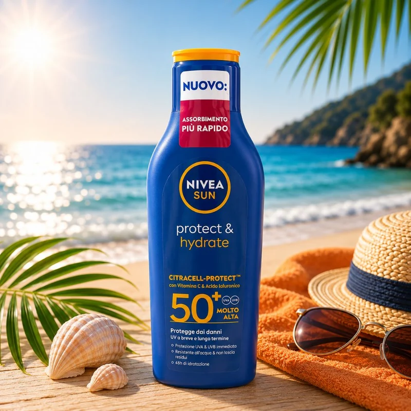 NIVEA SUN PROTECT & HYDRATE SPF 50+ – Crema Solare Idratante 200ml