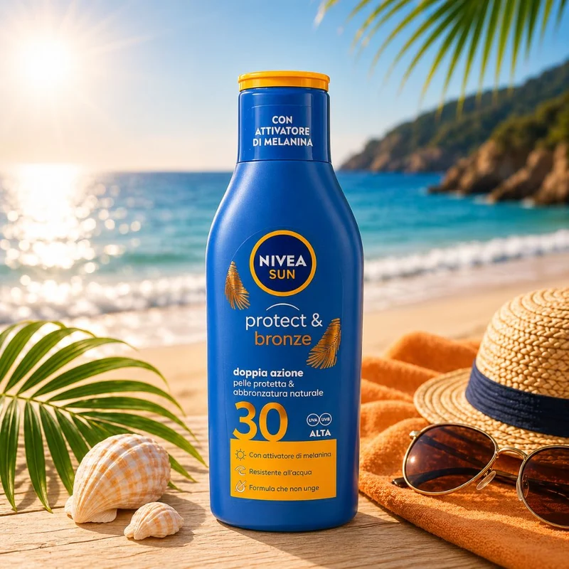 NIVEA SUN PROTECT & BRONZE LATTE SOLARE SPF 50 – Con Attivatore Di Melanina 200ml