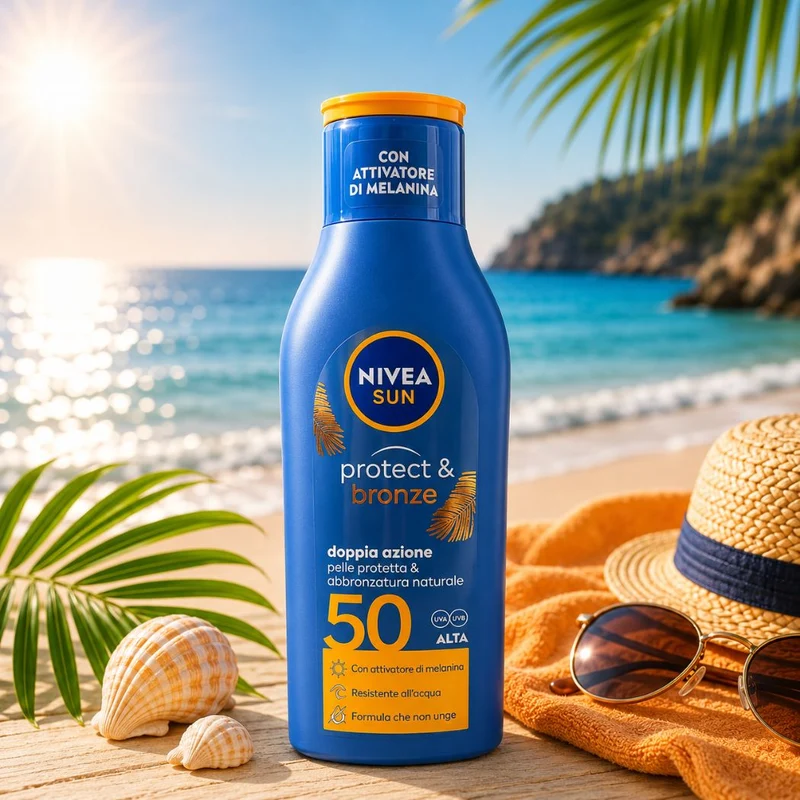 NIVEA SUN PROTECT & BRONZE LATTE SOLARE SPF 50 – Con Attivatore Di Melanina 200ml