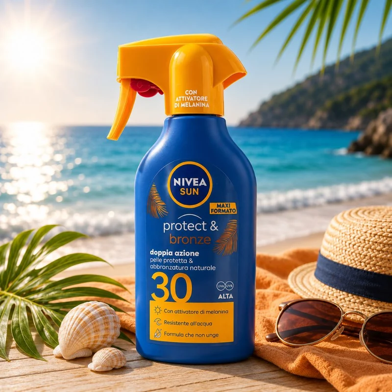 NIVEA SUN PROTECT & BRONZE SPRAY SOLARE SPF 30 – Pelle Protetta & Abbronzatura Naturale 250ml