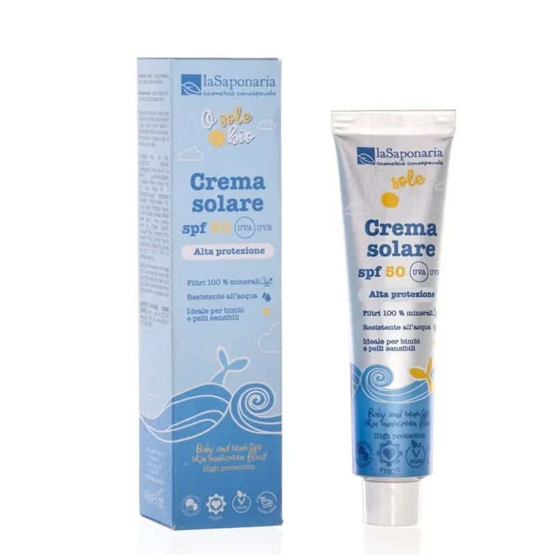 Crema Solare Ecobio SPF 50 Bimbi e Pelli Sensibili - Travel Size