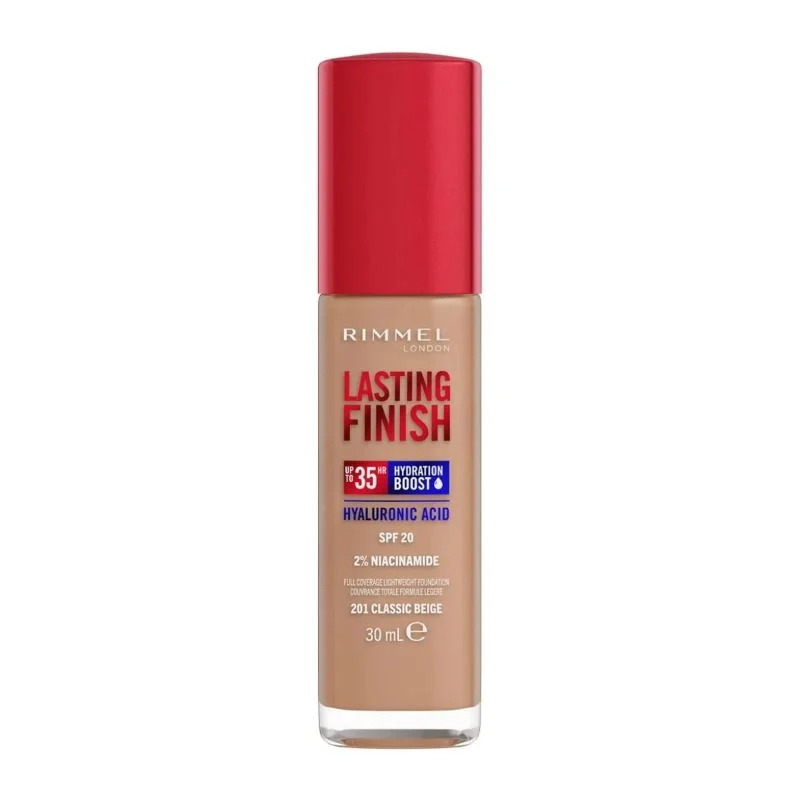 Rimmel Fondotinta Lasting Finish 35h Con Acido Ialuronico 201 Classic Beige 30ml