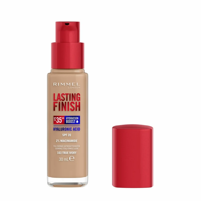 Rimmel Fondotinta Lasting Finish 35h Con Acido Ialuronico 103 True Ivory 30ml