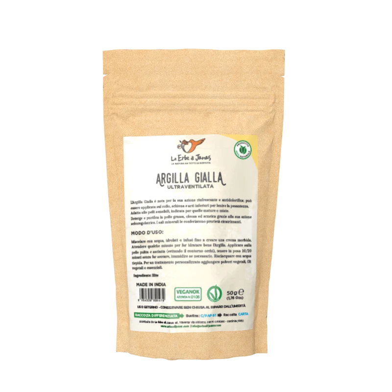 Argilla Gialla – Materia Prima Cosmetica Purificante per Pelle Normale e Mista
