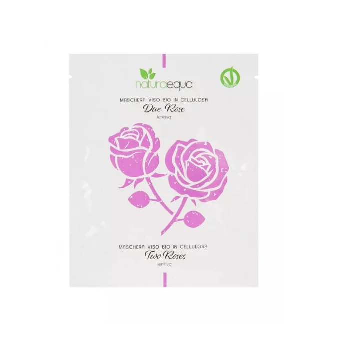 Maschera Viso Bio in Cellulosa Due Rose – Lenitiva