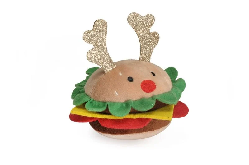 Camon Gioco Hamburger in Poliestere Con Squeaker Per Cani