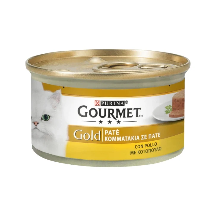 Purina Gourmet Gold Gatto PatÃ¨ Con Pollo Per Gatti Lattina 85g