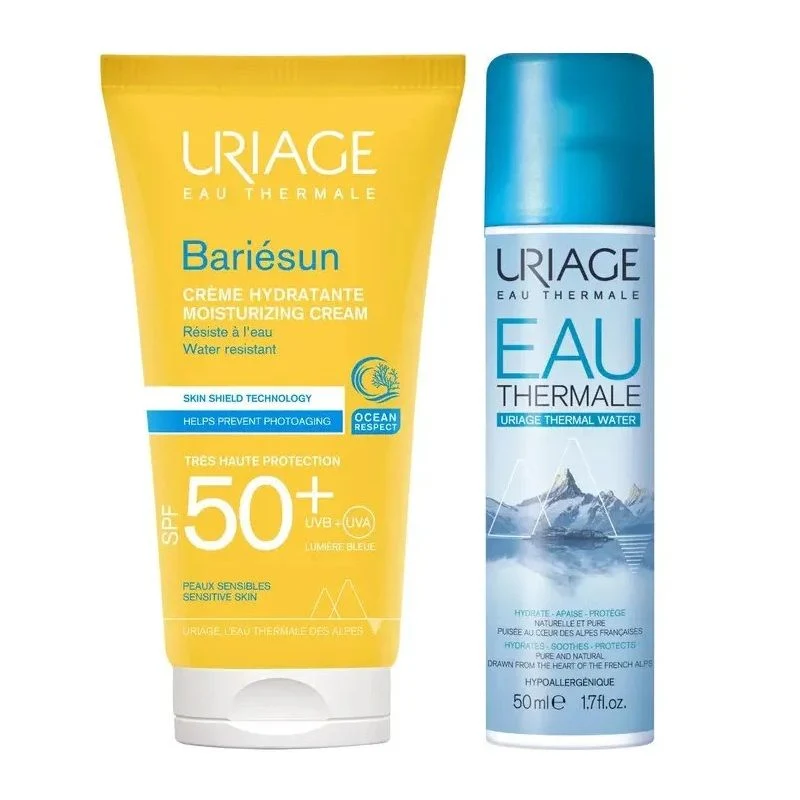 Uriage Bariesun SPF50+ Crema Solare Idratante 50ml + Eau Thermale Spray 50ml