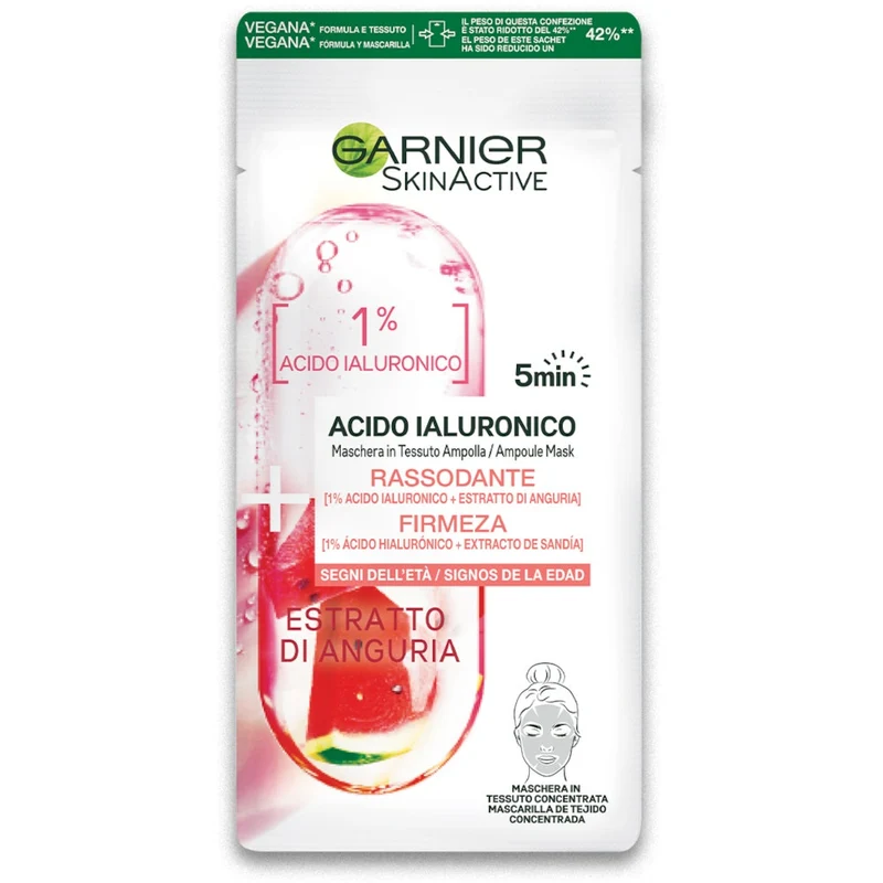 Garnier Maschera In Tessuto Ampolla Rassodante Estratto Di Anguria/Acido Ialuronico 15g