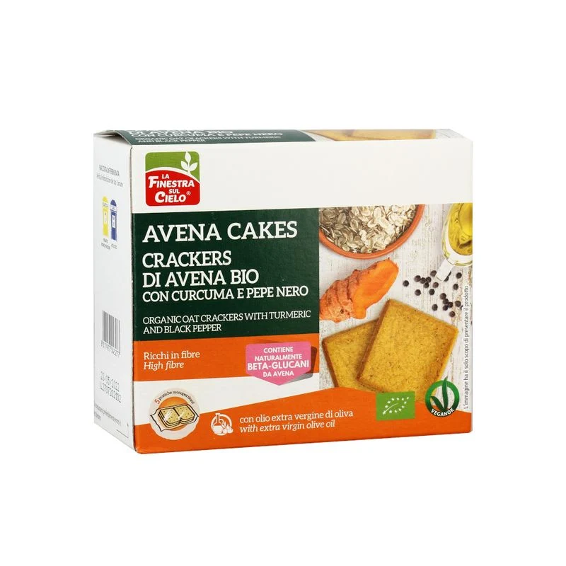La Finestra Sul Cielo Avena Crackers Curcuma E Pepe 250g