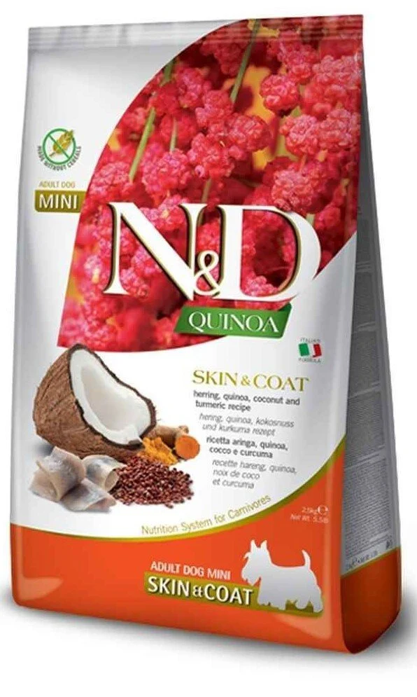 Farmina N&D Quinoa Skin & Coat Herring Cibo Secco Per Cani Adulti Taglia Mini 2,5Kg