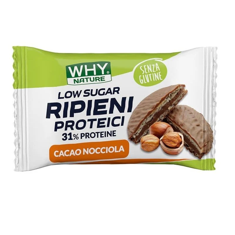 Why Nature Biscotti Ripieni Proteici gusto cacao e nocciola 1 pezzo