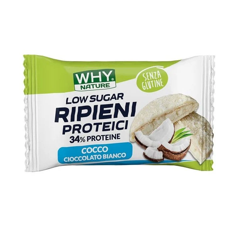 Why Nature Biscotti Ripieni Proteici gusto cocco e cioccolato bianco 1 pezzo
