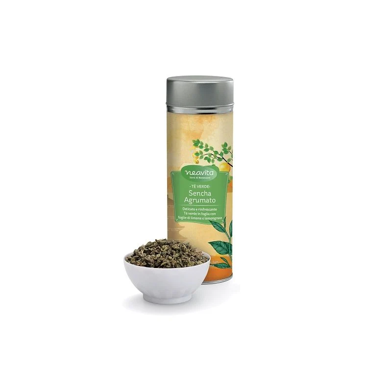 Neavita tè verde Sencha Agrumato in foglie 50g silver tin
