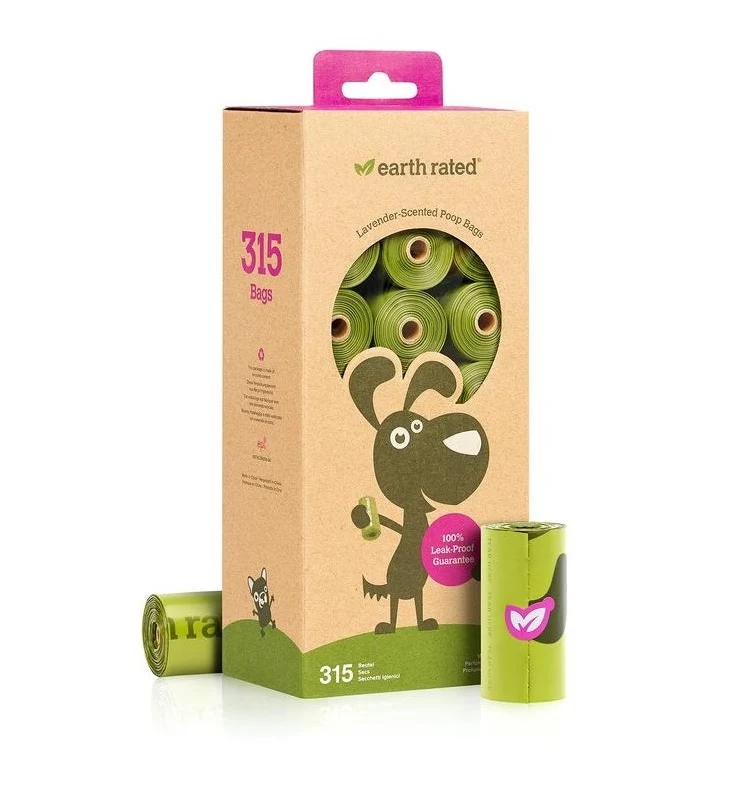 Earth Rated Sacchetti Biodegradabili Fragranza Lavanda 21 Rotolini x 15 Sacchetti