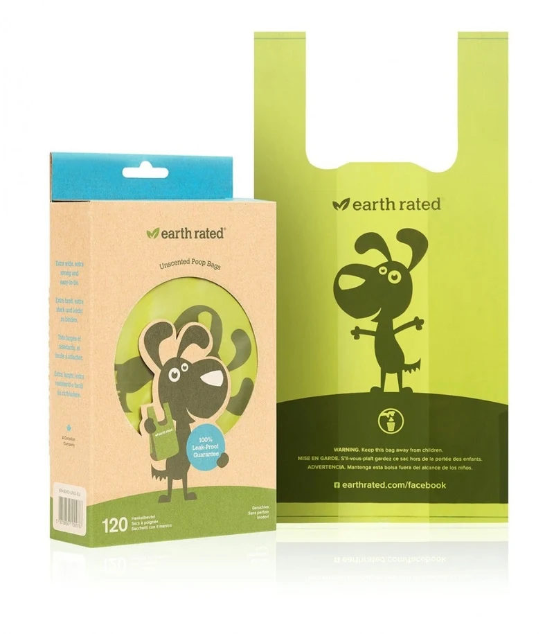 Earth Rated Sacchetti Biodegradabili Con Manici Inodore 120 Pezzi