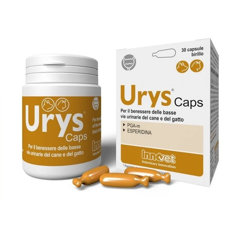 Urys Caps per il benessere delle vie urinarie di cane e gatto 30 capsule birillo