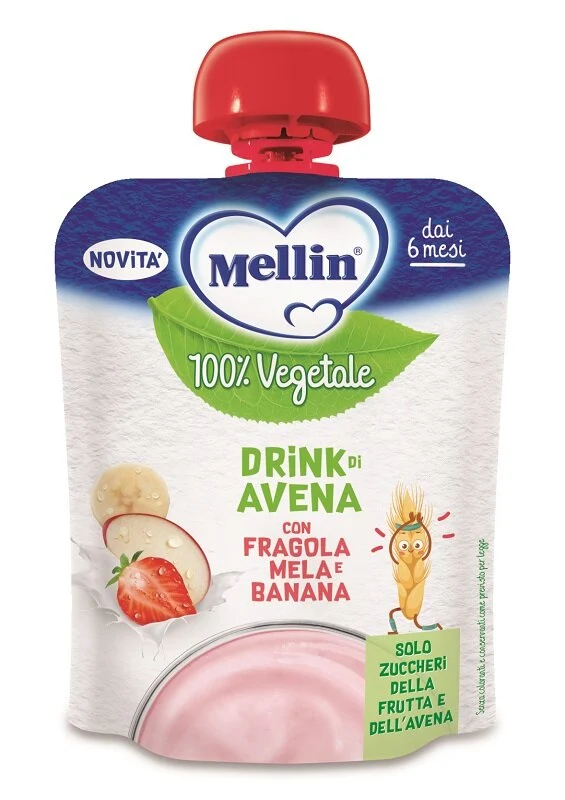 Mellin Puch 100% Vegetale gusto avena fragola mela e banana 6 mesi+ 90g