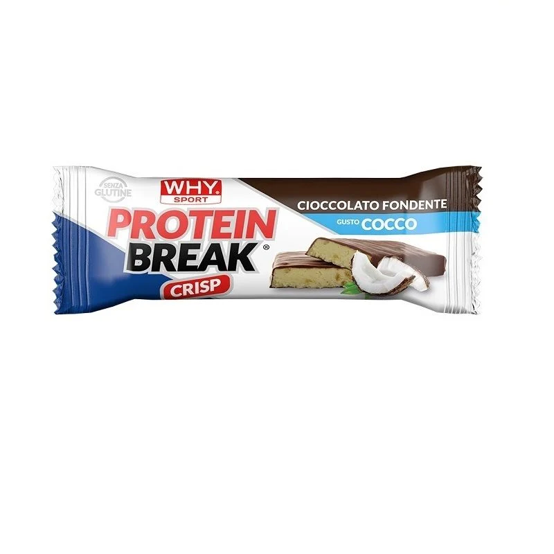 Why Sport Protein Break Crisp barretta proteica cioccolato fondente e cocco 30g