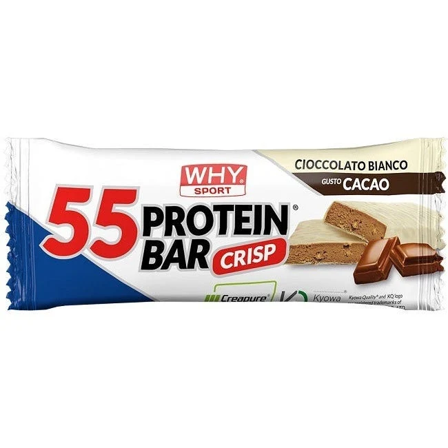 Why Sport 55 Protein Bar Crisp Barretta Cioccolato Bianco Cacao 1 Pezzo