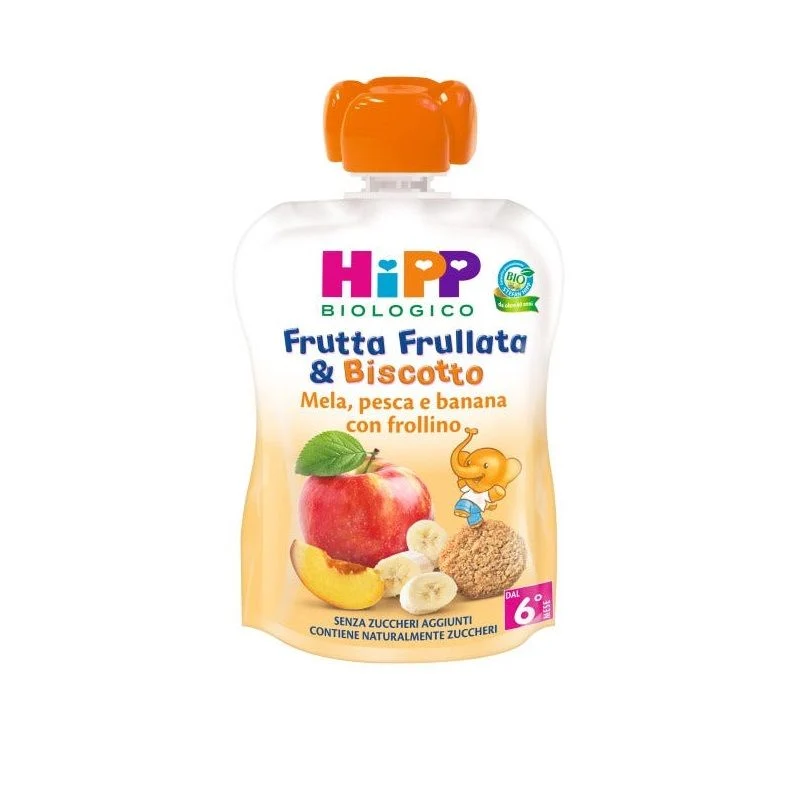 Hipp Frutta Frullata Mela Pesca Banana Frollino 90ml 6 Mesi+