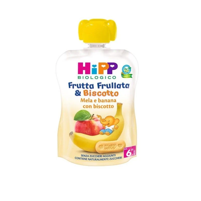 Hipp Frutta Frullata Mela Banana Biscotto 90ml 6 Mesi+