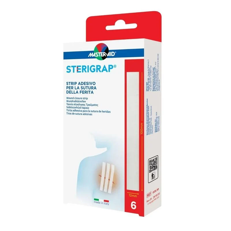 Master-Aid Sterigrap Strip adesivo sutura ferite 100x12mm 6 pezzi