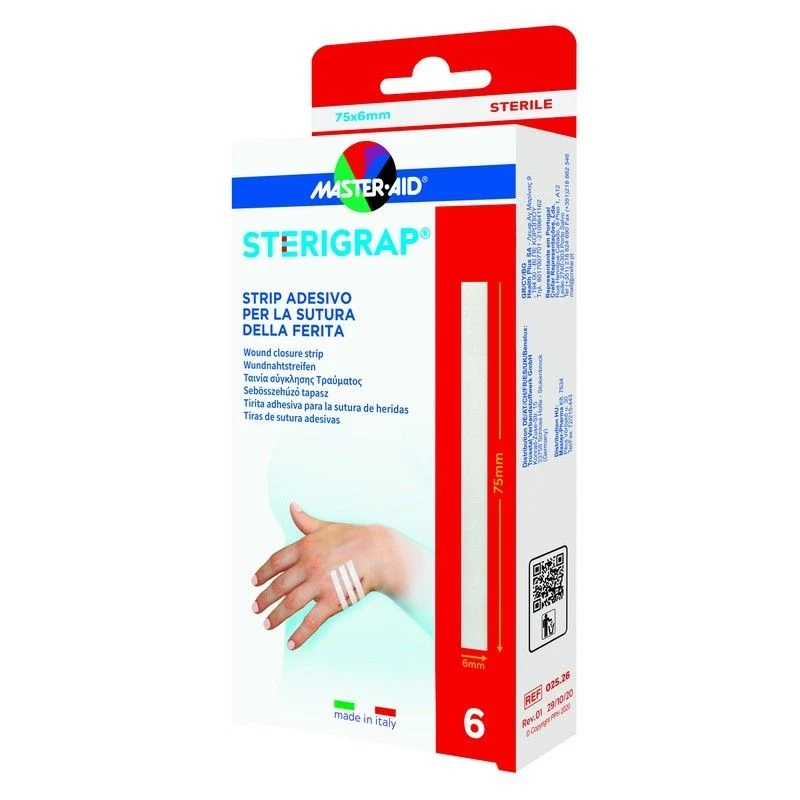 Master Aid Sterigrap strip adesivo per la sutura della ferita 75x6mm 6 pezzi