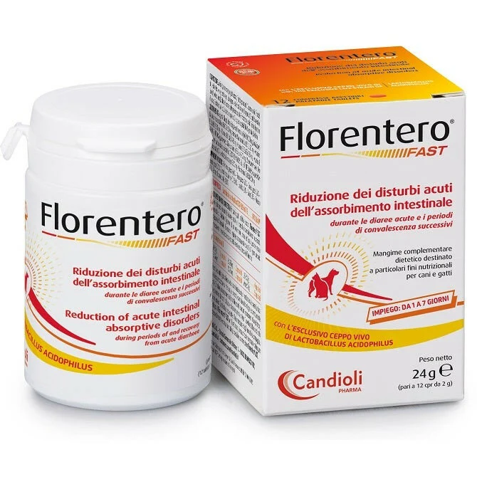 Florentero Fast Mangime Complementare Cane/Gatto Barattolo Da 12 Compresse Appetibili Da 2g