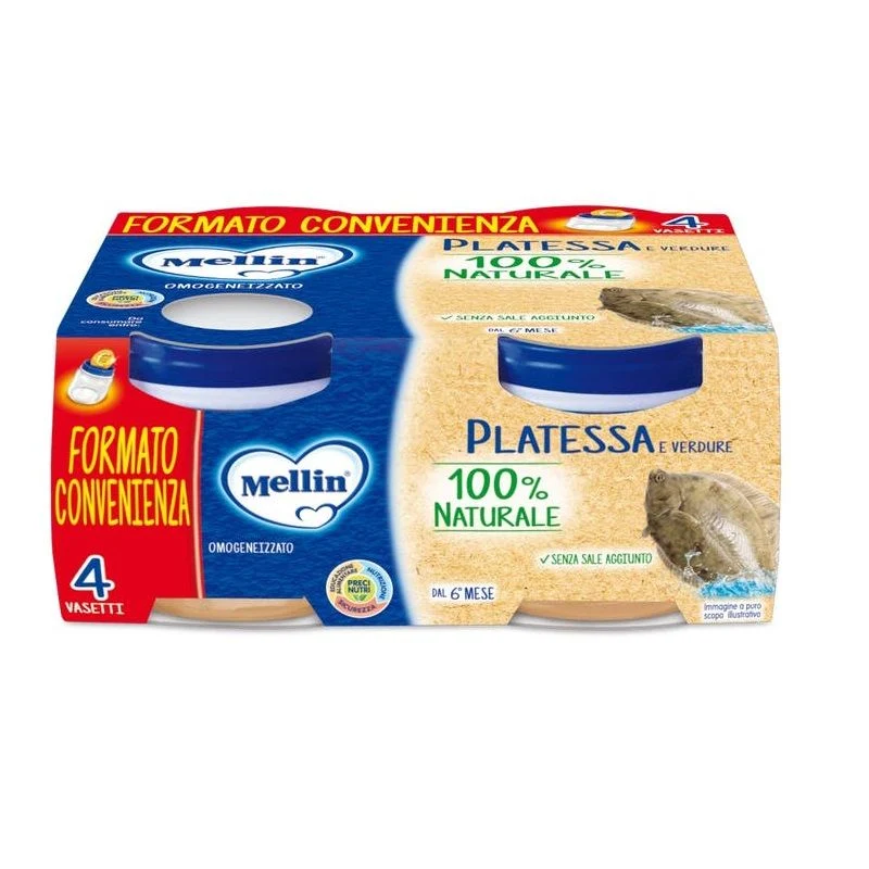 Mellin Omogeneizzato Platessa 6M+ 4x80g