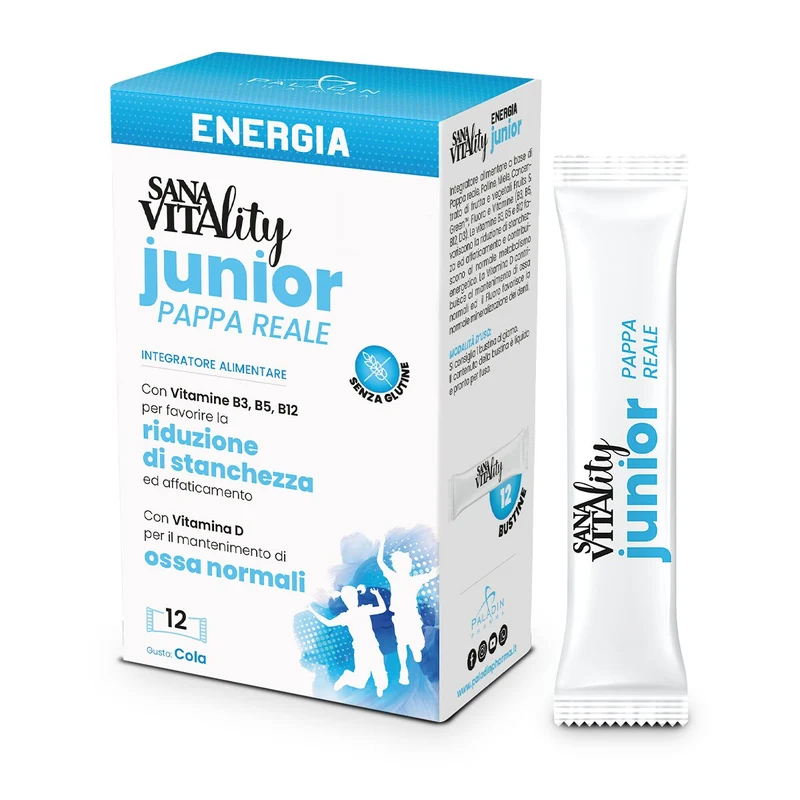 Sanavitality Energia Junior Pappa Reale per stanchezza ed affaticamento 12 bustine gusto cola