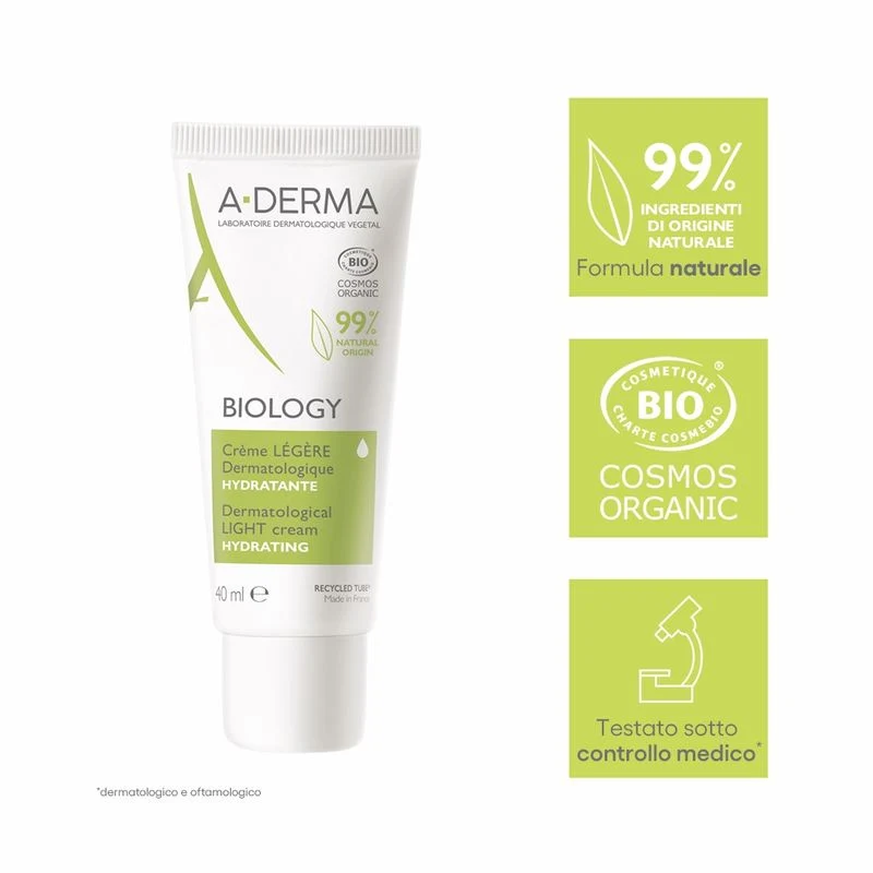 A-Derma BIOLOGY Crema leggera dermatologica Idratante 40ml