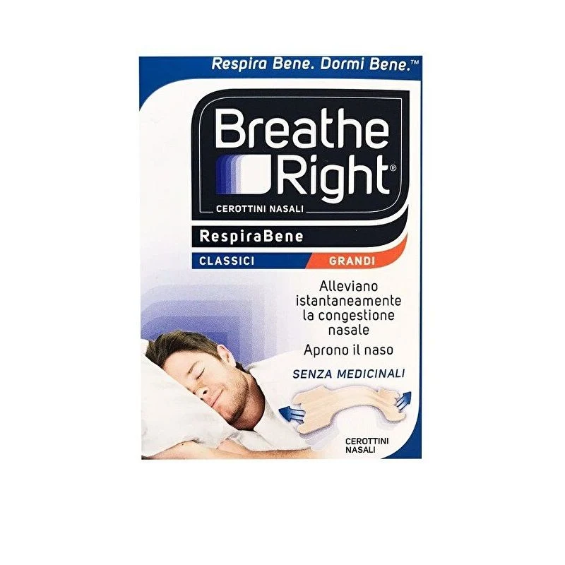 Breathe Right Classic cerottini nasali senza medicinali misura grande 10 pezzi