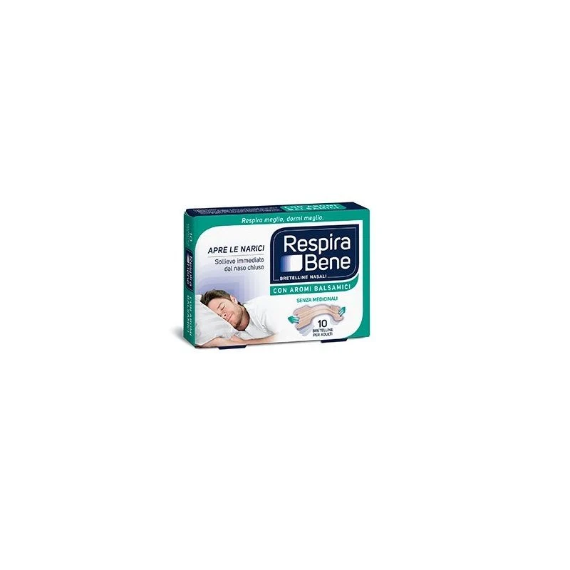 Breathe Right Cerotti Nasali Aromi Balsamici 10 Pezzi Sollievo Notturno