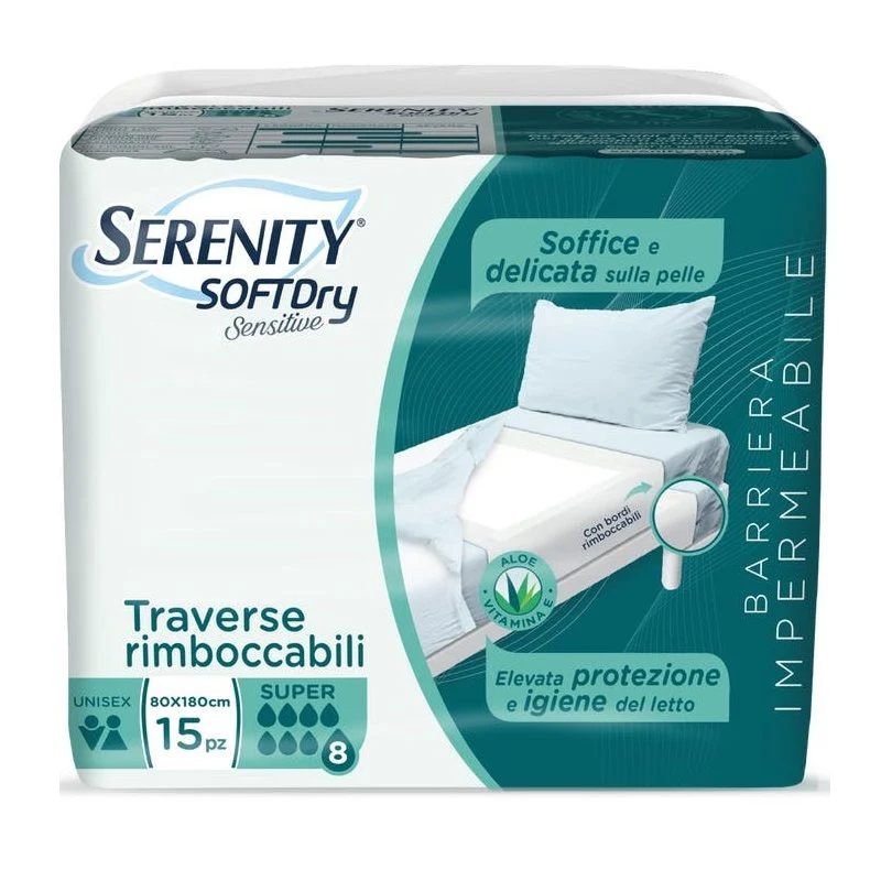 Serenity Soft Dry Sensitive Traversa Assorbente Super 80x180 15 Pezzi