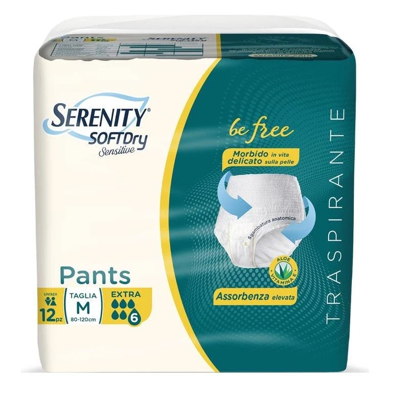 Serenity Soft Dry Sensitive Pants Extra Taglia M 12 Pezzi