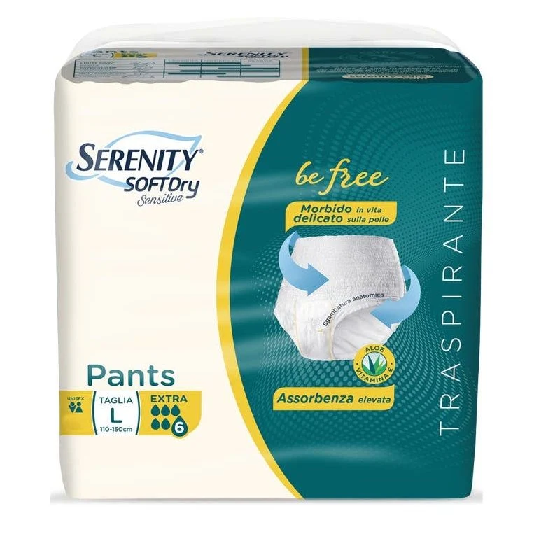 Serenity Soft Dry Sensitive Pants Extra Taglia L 14 Pezzi
