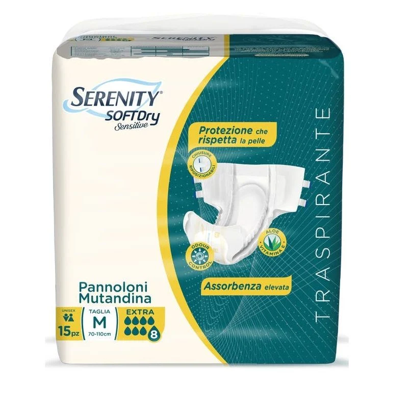 Serenity SoftDry Sensitive Extra pannolone a mutandina taglia M 15 pezzi