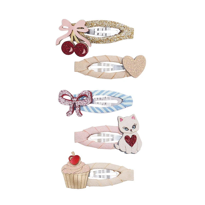 Mimi & Lula - 5-pack Mollette fermacapelli Clic Clacs - Fiocco Gattina