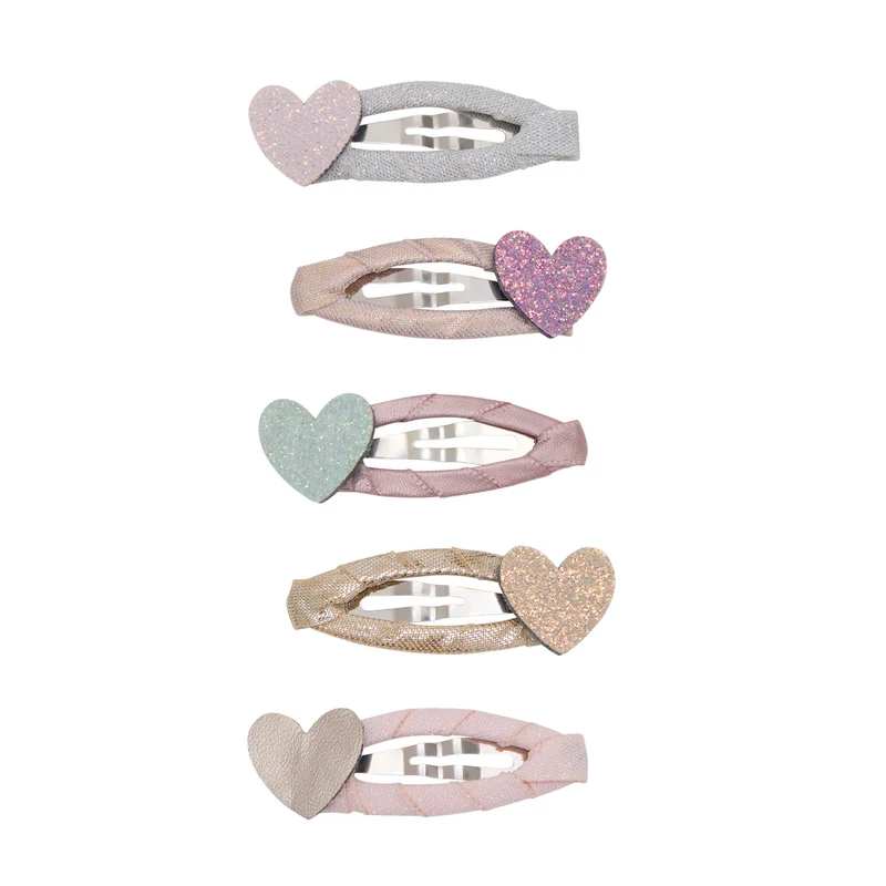 Mimi & Lula - 5-pack Mollette fermacapelli Clic Clacs - Cuoricini
