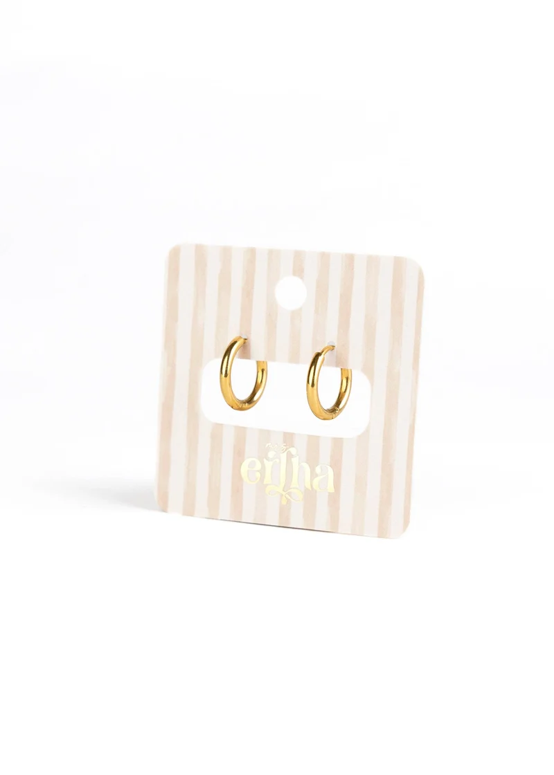 Mrs. Eartha - Essential Hoops - Orecchini a cerchio dorati: 14 mm
