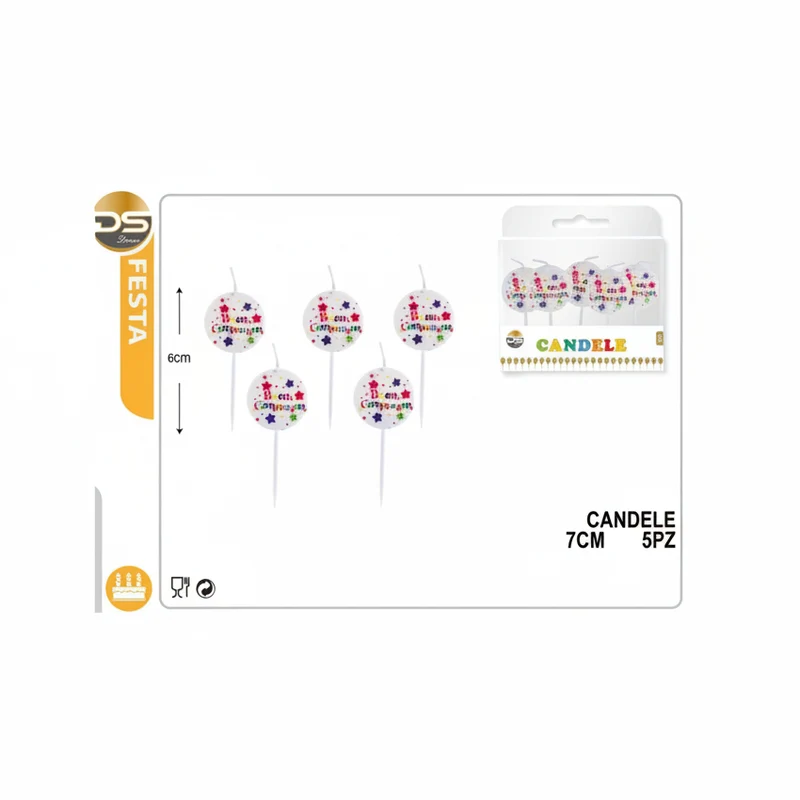 Dz Party Candeline Decorate 6Cm 5Pz2