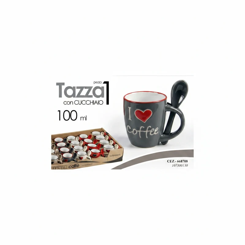 Gicos Tazza con Cucchiaio 100ml 56x67 assortiti