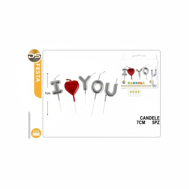 Dz Party Candeline Ily 6Cm 5Pz