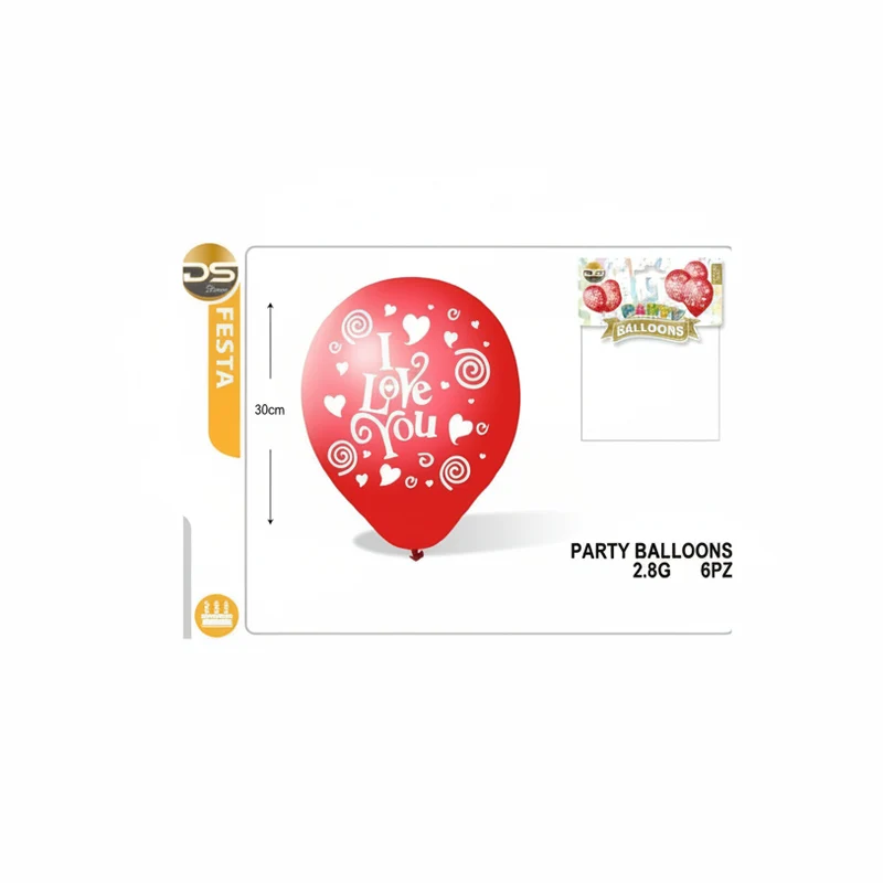 Dz Party Balloons Ily 6Pz