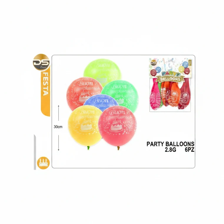 Dz Party Palloncini Bc Colori Misti 2.8G 30Cm 6Pz