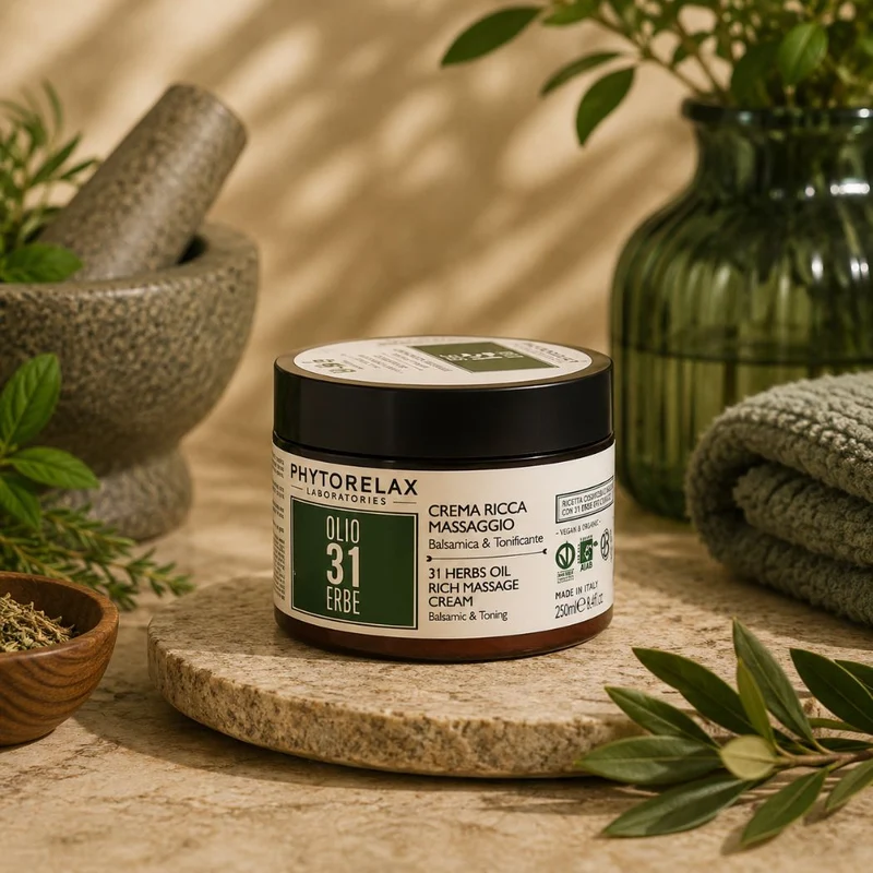 PHYTORELAX - Crema ricca massaggio balsamica & tonificante olio 31 erbe